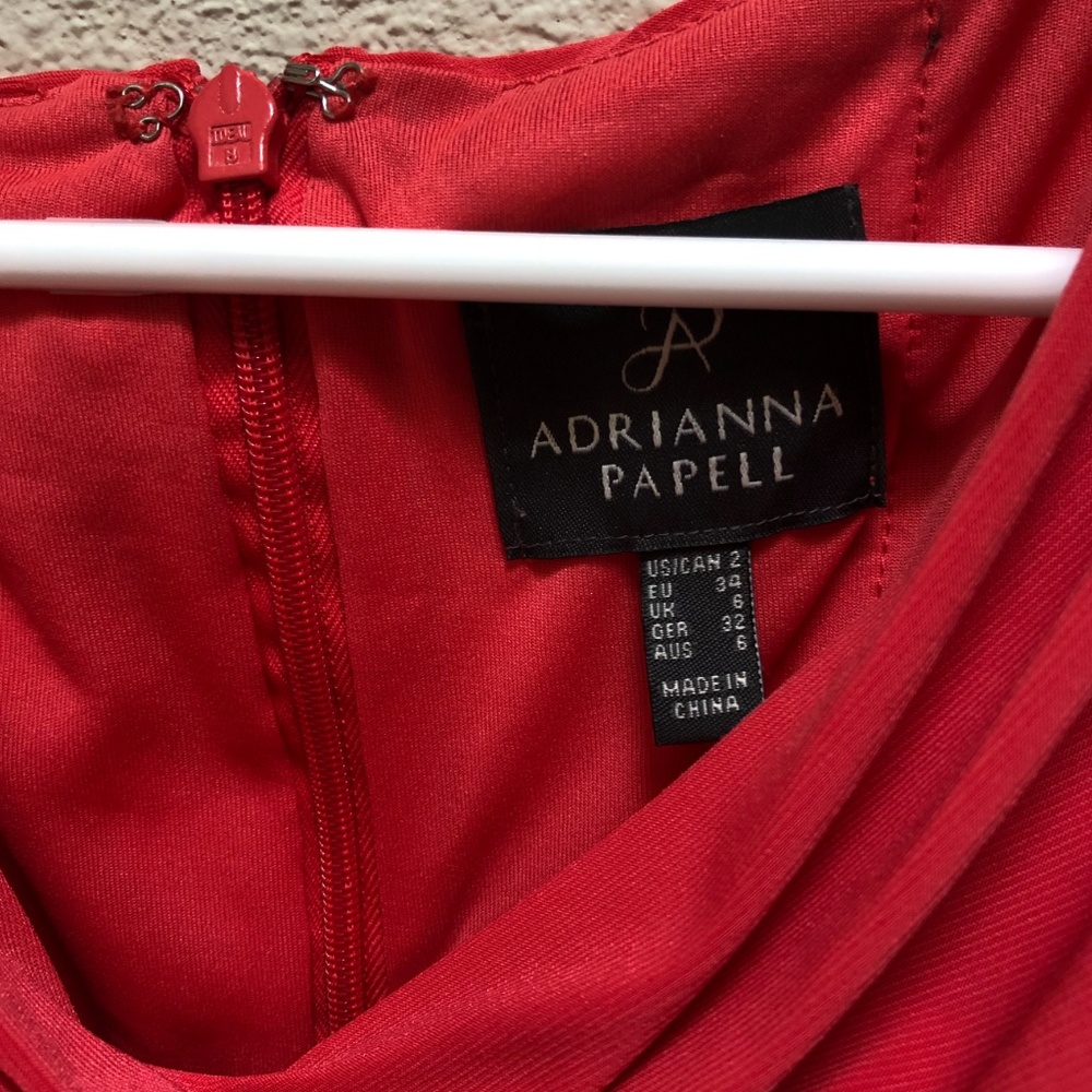Adrianna Papell coral dress with cowl neck - Picture 4 of 4